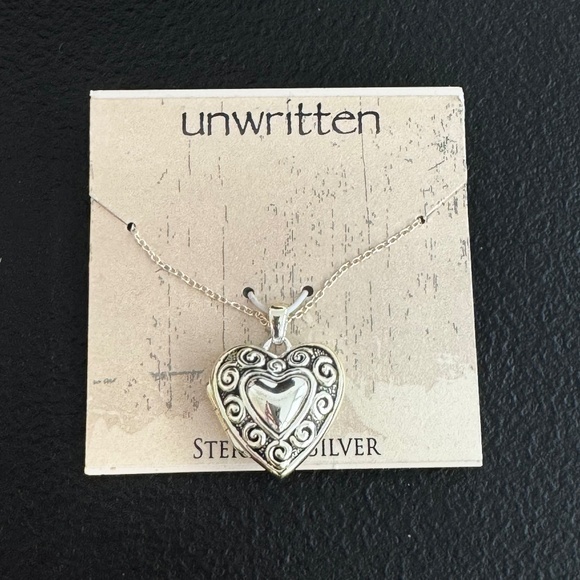 Unwritten Jewelry - Unwritten Sterling Silver Locket Necklace Heart 925